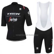 2017 Fahrradbekleidung Trek Segafredo Shwarz Trikot Kurzarm und Tragerhose