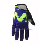 2017 Movistar Langfingerhandschuhe Radfahren