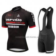 2018 Fahrradbekleidung Cervelo Shwarz Trikot Kurzarm und Tragerhose