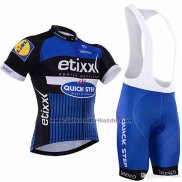 2018 Fahrradbekleidung Etixx Quick Step Blau Trikot Kurzarm und Tragerhose