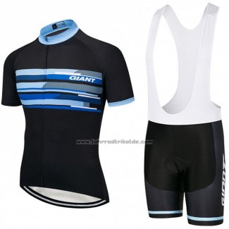 2018 Fahrradbekleidung Giant Shwarz und Blau Trikot Kurzarm und Tragerhose