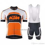 2018 Fahrradbekleidung Ktm Wei Orange Trikot Kurzarm und Tragerhose