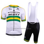 2018 Fahrradbekleidung Mitchelton Scott Champion Australien Trikot Kurzarm und Tragerhose