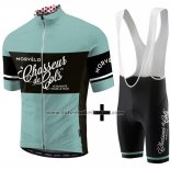 2018 Fahrradbekleidung Morvelo Grun und Shwarz Trikot Kurzarm und Tragerhose