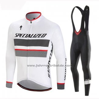 2018 Fahrradbekleidung Specialized Wei Trikot Langarm und Tragerhose