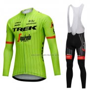 2018 Fahrradbekleidung Trek Segafredo Grun Trikot Langarm und Tragerhose