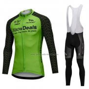 2018 Fahrradbekleidung Waowdeals Grun und Shwarz Trikot Langarm und Tragerhose