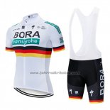 2019 Fahrradbekleidung Bora Champion Belgien Wei Trikot Kurzarm und Tragerhose