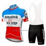 2019 Fahrradbekleidung Deceuninck Quick Step Blau Wei Rot Trikot Kurzarm und Tragerhose