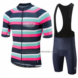 2019 Fahrradbekleidung Morvelo Grun Rosa Shwarz Trikot Kurzarm und Tragerhose