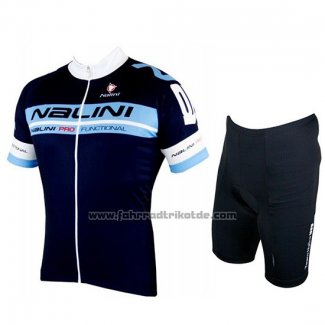 2019 Fahrradbekleidung Nalini Shwarz Blau Trikot Kurzarm und Tragerhose