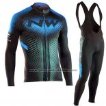 2019 Fahrradbekleidung Northwave Shwarz Blau Trikot Langarm und Tragerhose