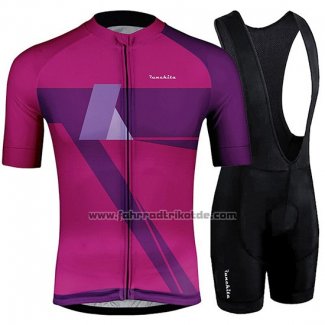 2019 Fahrradbekleidung Runchita Fuchsie Trikot Kurzarm und Tragerhose