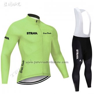 2019 Fahrradbekleidung STRAVA Licht Grun Trikot Langarm und Tragerhose