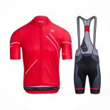 2021 Fahrradbekleidung Castelli Rot Wei Trikot Kurzarm und Tragerhose