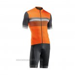 2021 Fahrradbekleidung Northwave Orange Trikot Kurzarm und Tragerhose
