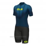 2022 Fahrradbekleidung ALE Blau Trikot Kurzarm und Tragerhose