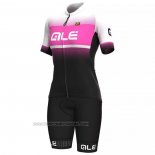 2022 Fahrradbekleidung ALE Volett Rosa Trikot Kurzarm und Tragerhose