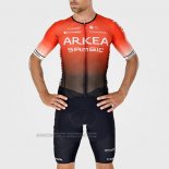 2022 Fahrradbekleidung Arkea Samsic Shwarz Rot Trikot Kurzarm und Tragerhose