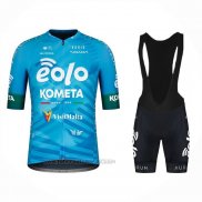 2023 Fahrradbekleidung Eolo Kometa Blau Trikot Kurzarm Und Tragerhose