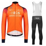 2023 Fahrradbekleidung Ineos Grenadiers Orange Trikot Langarm und Tragerhose