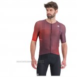 2023 Fahrradbekleidung Sportful Orange Rot Trikot Kurzarm und Tragerhose