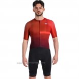 2023 Fahrradbekleidung Sportful Rot Trikot Kurzarm und Tragerhose