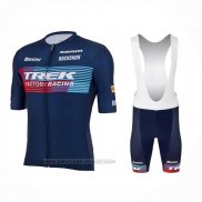 2023 Fahrradbekleidung Trek Factory Blau Trikot Kurzarm Und Tragerhose