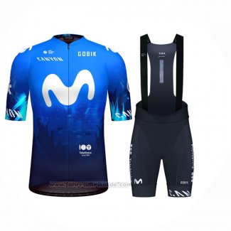 2024 Fahrradbekleidung Movistar Blau Wei Trikot Kurzarm Und Tragerhose