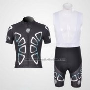 2011 Fahrradbekleidung Bianchi Shwarz Trikot Kurzarm und Tragerhose