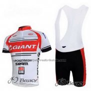 2011 Fahrradbekleidung Giant Wei und Rot Trikot Kurzarm und Tragerhose