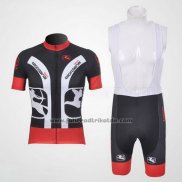 2011 Fahrradbekleidung Giordana Shwarz und Rot Trikot Kurzarm und Tragerhose