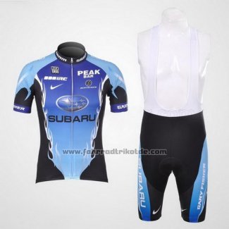 2011 Fahrradbekleidung Subaru Azurblau und Shwarz Trikot Kurzarm und Tragerhose