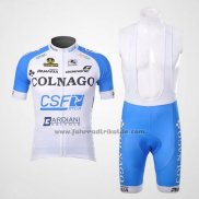 2012 Fahrradbekleidung Colnago Azurblau und Wei Trikot Kurzarm und Tragerhose