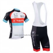 2013 Fahrradbekleidung Radioshack Wei und Shwarz Trikot Kurzarm und Tragerhose