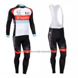 2013 Fahrradbekleidung Radioshack Wei und Shwarz Trikot Langarm und Tragerhose