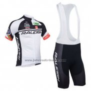 2013 Fahrradbekleidung Raleigh Wei und Shwarz Trikot Kurzarm und Tragerhose