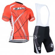 2014 Fahrradbekleidung Fox Orange Trikot Kurzarm und Tragerhose