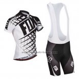 2014 Fahrradbekleidung Fox Wei und Shwarz Trikot Kurzarm und Tragerhose