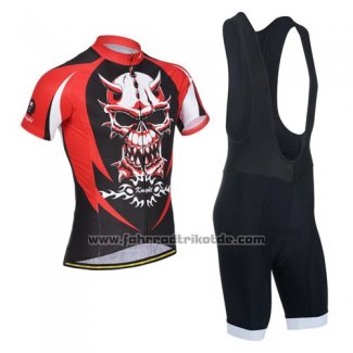 2014 Fahrradbekleidung Monton Rot Shwarz Trikot Kurzarm und Tragerhose