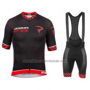 2016 Fahrradbekleidung Pinarello Shwarz und Rot Trikot Kurzarm und Tragerhose