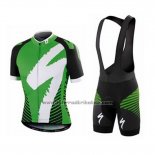 2016 Fahrradbekleidung Specialized Grun Trikot Kurzarm und Tragerhose