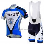2016 Fahrradbekleidung Tinkoff Blau und Shwarz Trikot Kurzarm und Tragerhose
