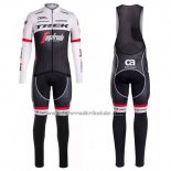 2016 Fahrradbekleidung Trek Segafredo Shwarz und Wei Trikot Langarm und Tragerhose