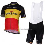 2017 Fahrradbekleidung Quick Step Floors Champion Belgien Trikot Kurzarm und Tragerhose