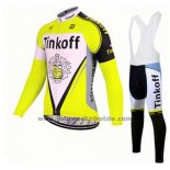 2017 Fahrradbekleidung Tinkoff Gelb Trikot Langarm und Tragerhose