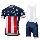 2018 Fahrradbekleidung Aqua Blaue Sport Champion USA Trikot Kurzarm und Tragerhose