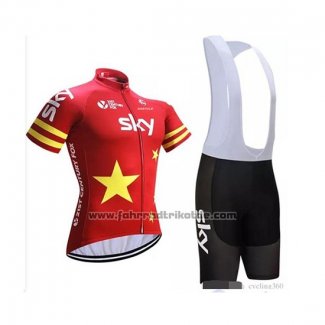 2018 Fahrradbekleidung China Rot Trikot Kurzarm und Tragerhose