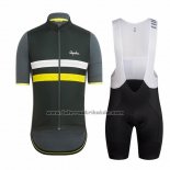 2018 Fahrradbekleidung Ralph Shwarz und Gelb Trikot Kurzarm und Tragerhose