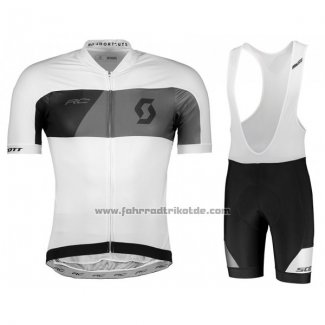 2018 Fahrradbekleidung Scott Rc Grau Wei Trikot Kurzarm und Tragerhose